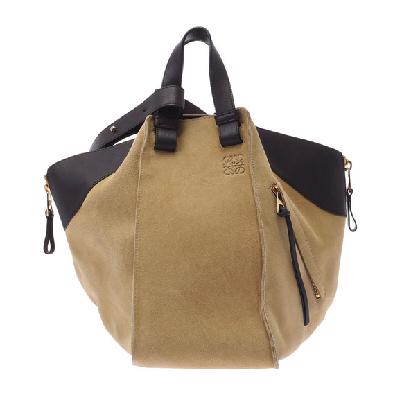Loewe Handbags - Loewe Hammock Beige Brown Suede Calfskin Leather Bag